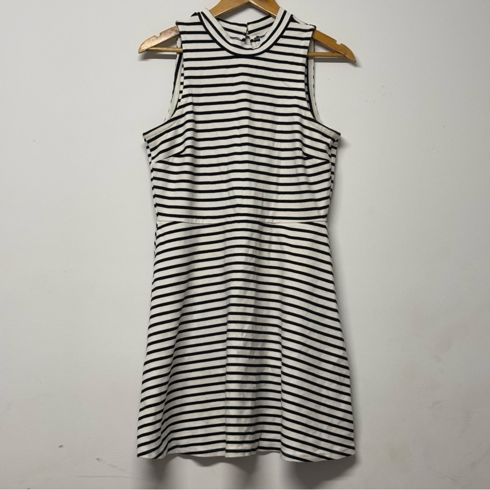 Old Navy Sleeveless Mock Neck Striped Fit & Flare Dress